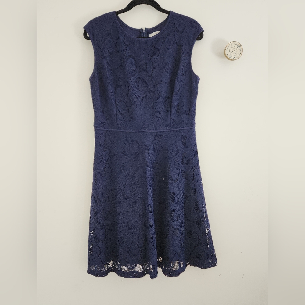 Navy blue lace Wisp Midi Dress